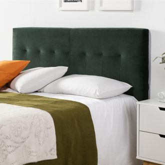 Marckonfort Marckonfort - Cabecero Tapizado Praga 160x100 Cm Verde. Terciopelo. Patas De Madera. Herrajes Incluidos