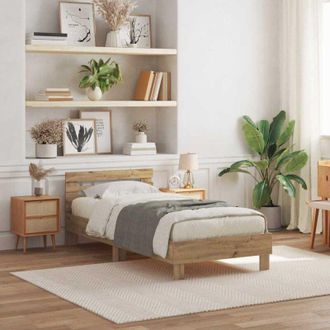 vidaXL Bed Frame Artisan oak 100 x 200 cm Engineered wood Vidaxl