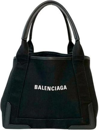 Balenciaga Pre-owned Tote Bags, female, Black, Size: ONE SIZE Pre-owned Canvas Tote