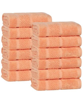 Superior Set Of 12 Mile Smart Twist Cotton Medium Weight Solid Washcloths
