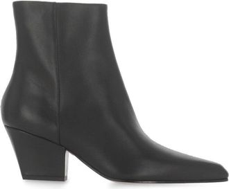 PARIS TEXAS Black Arrow Toe Leather Boots