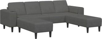 vidaXL Fabric Sofa with Cushion Dark Grey Corduroy fabric vidaXL