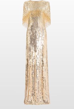 Jenny Packham Blake Sequin-Embellished Maxi Dress in Sugar at Nordstrom, Size 10 Uk