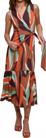 Hutch Drea Midi Dress In Neutral Swirl