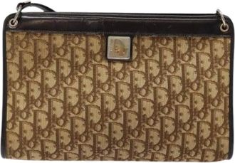 Dior Pre-owned Clutches, female, Brown, Size: ONE SIZE Pre-owned Vintage Trotter Shoulder Bag