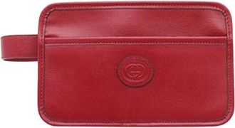 Gucci Pre-owned Leren Clutch - Dames - Vintage Clutch - Rood - ONE Size - Leer - Vintage