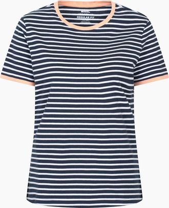 Mountain Warehouse Womens Mountain Warehouse Womens/Ladies Contrast Striped Ribbed T-Shirt - Navy - Size: 14