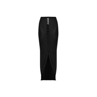 Rick Owens Maxi Skirts, female, Black, Size: S Long Skirt With Slit