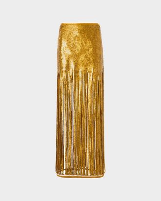 Akris Sequined Fringe Midi Skirt