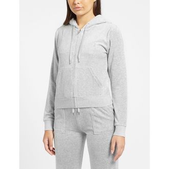 Juicy Couture Vrouwen Juicy Couture Velours Volledige Rits Trainingsjack in Zilver