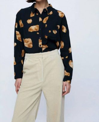 Wild Pony Fluid Shirt In Black And Brown