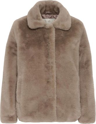 Kaffe KArosa Fake Fur Jacket - Dames - Jassen - Beige - Maat: L Poliester