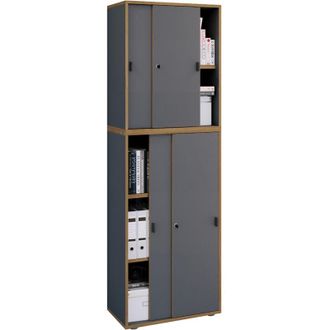 VCM Vcm - Gabinete De Oficina De Madera Carpeta Gabinete De Archivo Muebles De Oficina Gabinete Salia 5 Veces De Ancho 60 Cm Puertas Correderas (antracita