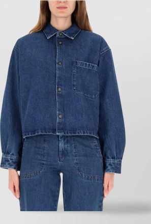 A.P.C. long sleeve collared top with chest pocket