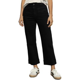 Sanctuary Voyage High Waist Crop Wide Leg Jeans in Black at Nordstrom Rack, Size 25