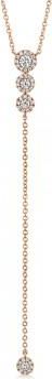 Allurez Graduated Diamond Halo Style Lariat Necklace 14k Rose Gold (0.29ct)