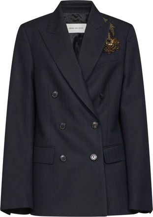 Dries Van Noten Jassen - Dames - Blazers - Blauw - XS - Wol - Jassen