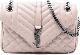Saint Laurent Pre-owned Shoulder Bags, female, Pink, Size: ONE SIZE Pre-owned Quilted Leather Shoulder Bag