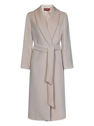 Max Mara Cappotto belted coat - women - Alpaca/Virgin Wool - 42 - Neutrals