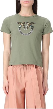 Pinko Pinko, Tops, Dames, Groen, S, T-Shirt manica corta