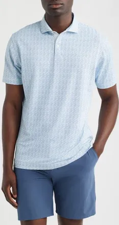 Johnnie-O Vintage Floral Performance Jersey Polo in Carbon Fiber at Nordstrom, Size Xx-Large