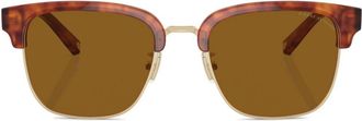 Coach Workmark Retro logo-print sunglasses - men - Acetate - 52 - Brown