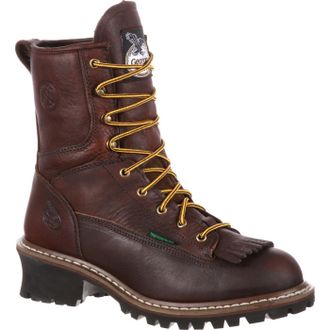Georgia Boot Mens Low Heel Logger Georgia Work Boot, Chocolate, 11 UK