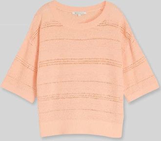Tom Tailor Denim Relaxed Fit Pullover in Strickoptik in Apricot, Gr&ouml;&szlig;e XS