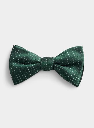 Blick. Mens White pin dot bow tie