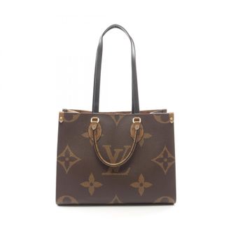 Louis Vuitton Beige Brown Coated Canvas Leather Handbag Tote Bag (Pre-Owned)