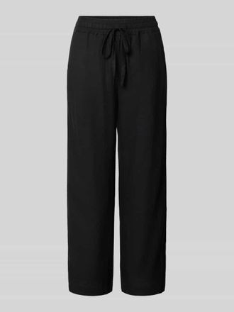 Soyaconcept Wide Fit Stoffhose aus Leinen-Mix mit Viskose-Anteil Modell Ina in Black, Gr&ouml;&szlig;e XL