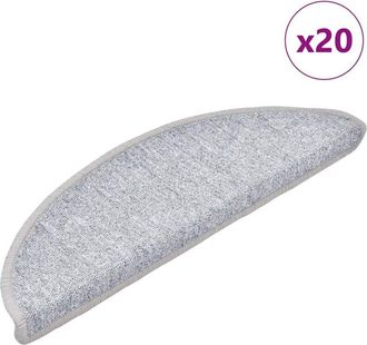 vidaXL vidaXL Tappetini per scale 20 pz 56x17x3 cm Grigio chiaro Semicircolari