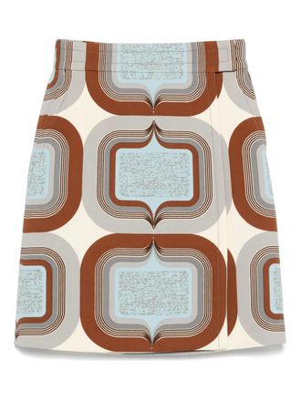 Miu Miu Mini-rok met geometrische print - Beige