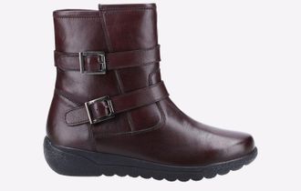 Fleet & Foster Zambia Wide Fit Womens Boots - Burgundy - Size UK 4