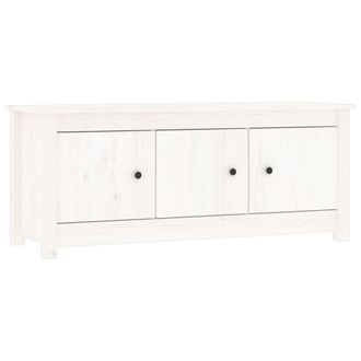 vidaXL Vidaxl - Mueble Zapatero De Madera Maciza De Pino Blanco 110x38x45,5 Cm