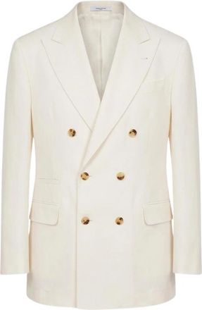 Brunello Cucinelli Kostuumjas - Heren - Blazers - Wit - L - Leer - Jassen