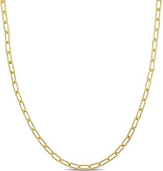 Amour 3.5mm Paperclip Chain Necklace In Yellow Plated Sterling Silver, 18 In