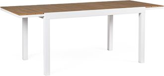 BIZZOTTO Hochwertiger, ausziehbarer Gartentisch Elias 140-200 x 90 cm - Weiss/Nautral