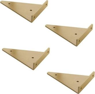 OEM Juego De 4 Soportes De Montaje De Acero Negro - Soportes De Pared Triangulares De 140 X 150 Mm - Capacidad De 20 Kg Por Par - Instalaci&oacute;n R&aacute;pida