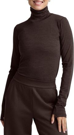 Beyond Yoga Luxeknit Turtleneck in Dark Chocolate at Nordstrom, Size X-Small