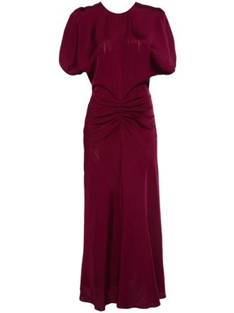 Victoria Beckham Abito midi con arricciatura - Rosso