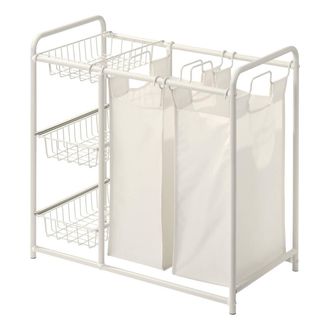 5five Simply Smart Cesto Para Ropa Sucia Linea Blanco 45l Con 2 Compartimentos - 5five