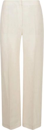 Eleventy Wijde broek - Dames - Wijde Broeken - Beige - XS - Linnen - Broeken