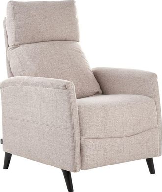 Beliani Sillón retro reclinable respaldo ajustable reposapiés tapizado tela gris pardo Selvik