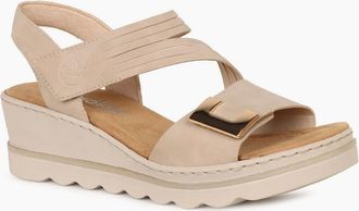 Rieker Womens Haiti Womens Wedge Heel Sandals - Tan - Size: 7.5