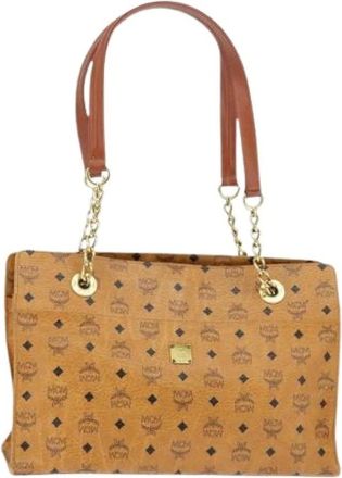 MCM Pre-owned Shoulder Bags, female, Brown, Size: ONE SIZE Pre-owned Tote Bag