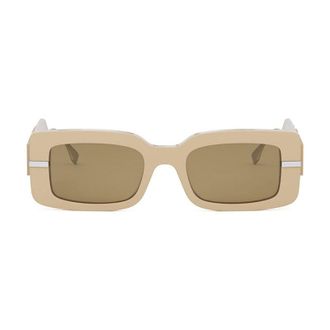 Fendi Rectangle Full Rim Sunglasses - Beige