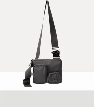 Vivienne Westwood Hanson Multi Pocket Crossbody Coated Fabric Black