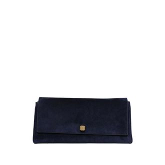 Khaite Suede Clutch Bag - female - Khaite - Clutches - Blue - ONE SIZE - Bags
