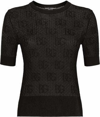 Dolce & Gabbana Jet black jacquard sweater